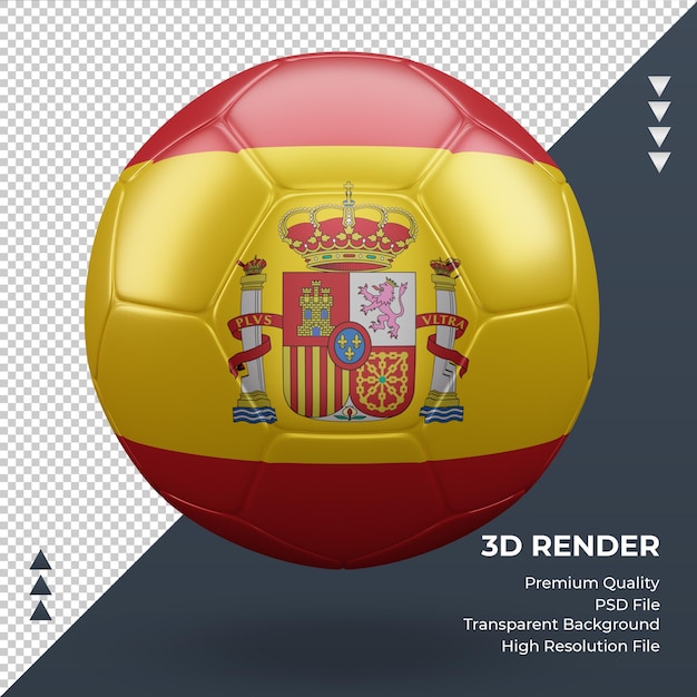 PSD voetbal spanje vlag realistische 3d-rendering vooraanzicht