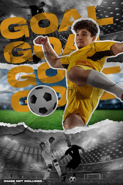 Voetbal sport poster mockup