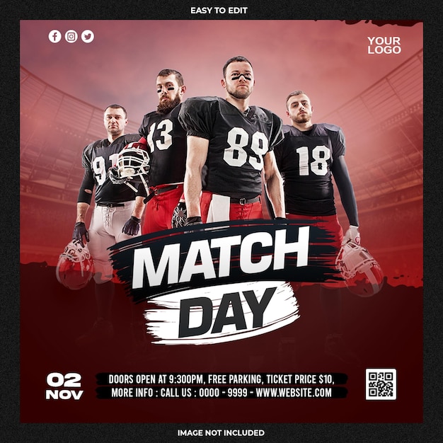 voetbal sport sociale media banner sjabloon