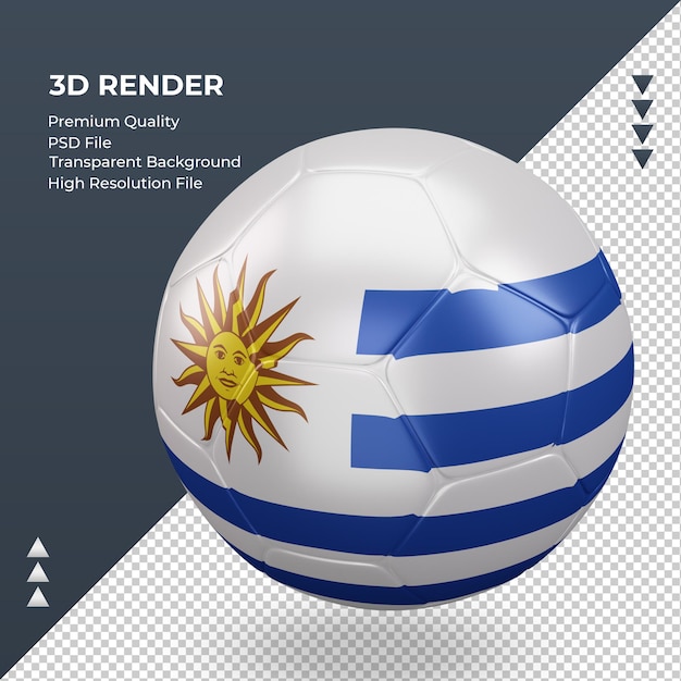 PSD voetbal uruguay vlag realistische 3d-rendering juiste weergave