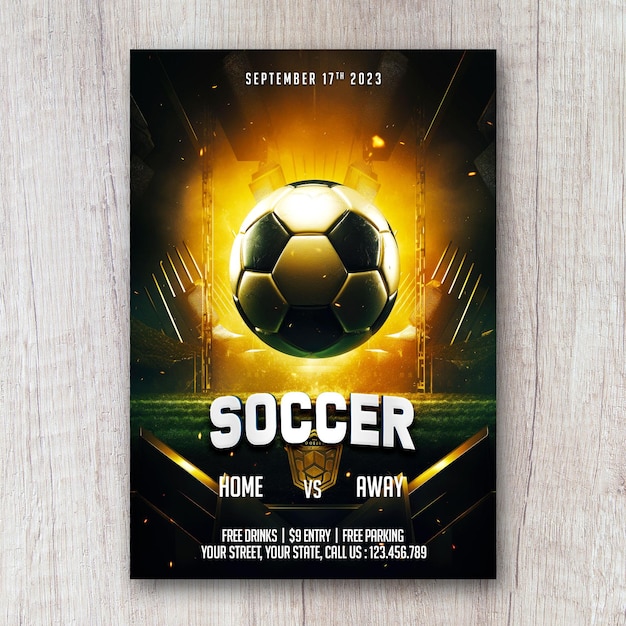 PSD voetbal vierkant flyer sociale media post design banner template