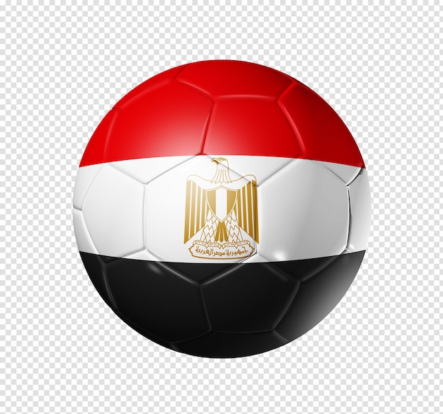 Voetbal voetbal met de vlag van Egypte