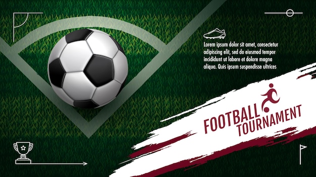Voetbaltoernooi Sport lay-out ontwerp banner psdxA