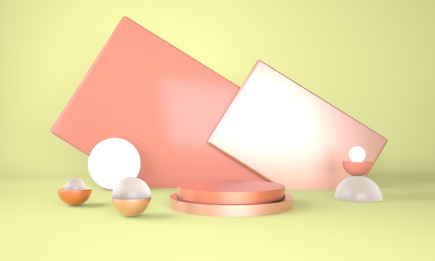 Voetstuk voor weergave, platform voor ontwerp 3D-rendering