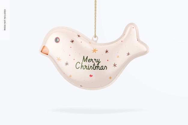 Vogel kerst ornament mockup