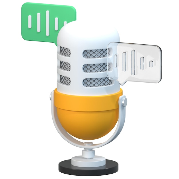 PSD voice chat 3d illustratie pictogram pakket element