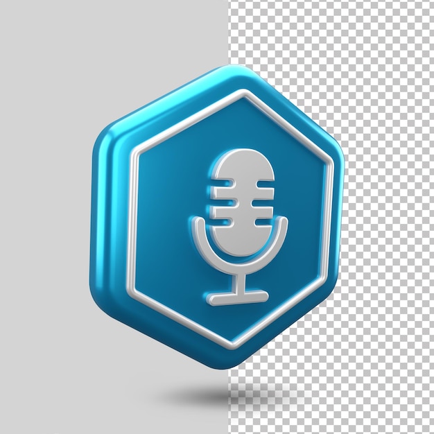 PSD voice microphone 3d  icon rendering