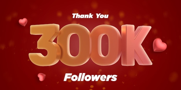 Volgers bedankt gouden 300 k nummers confetti en ballonnen sociaal netwerk vrienden volgers