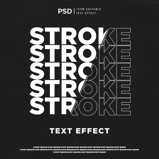 Volledig bewerkbaar PSD-lijnteksteffect