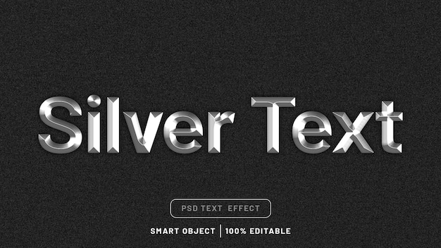 PSD volledig bewerkbaar zilver teksteffect