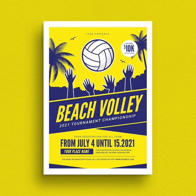 PSD volleyball beach tournament flyer