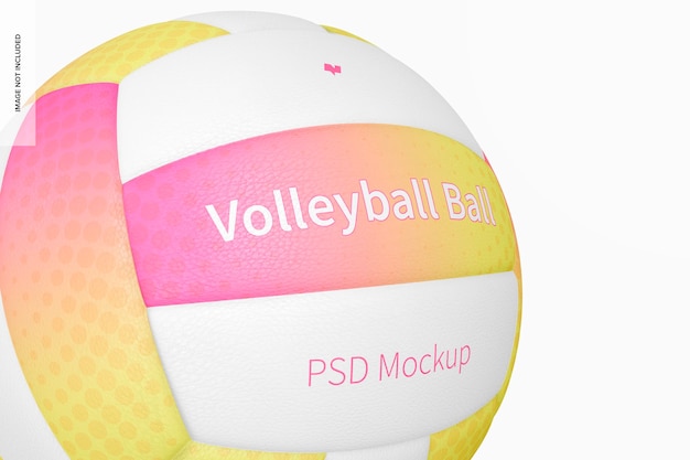 Volleyball game ball mockup, close up