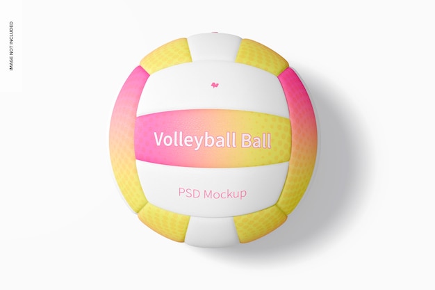 PSD volleyball game ball mockup, top view