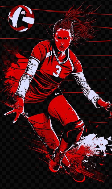 Volleyball player spiking ball with knee pads and volleyball tshirt tattoo ink outline cnc design