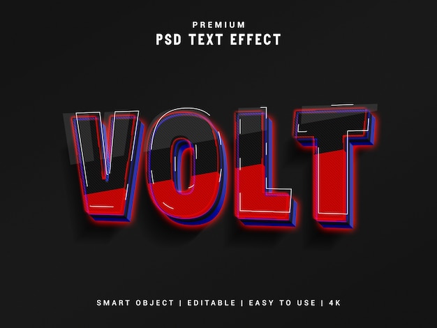 Volt-teksteffect, 3d-realistische mockup