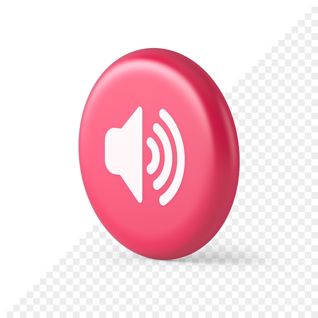 Volume geluid knop spreker akoestisch niveau ruis golf controle 3D-ronde realistische pictogram