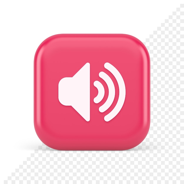 PSD pulsante audio volume altoparlante livello acustico controllo onda rumore 3d icona realistica