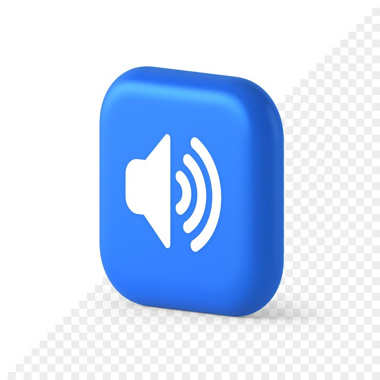 PSD volume sound button speaker acoustic level noise wave control 3d realistic isometric icon