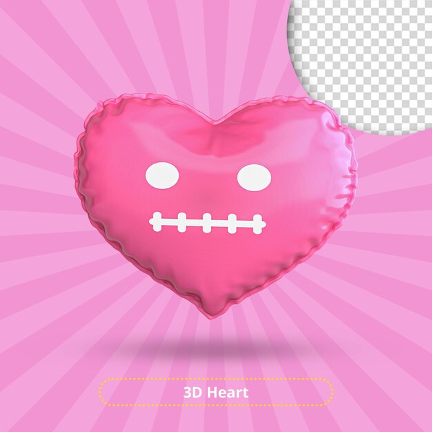 PSD vomitting faceheart 3d render