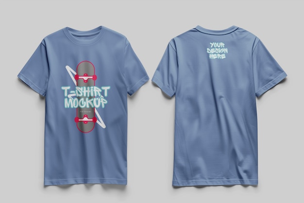 PSD voor- en achterbeeld t-shirt mockup