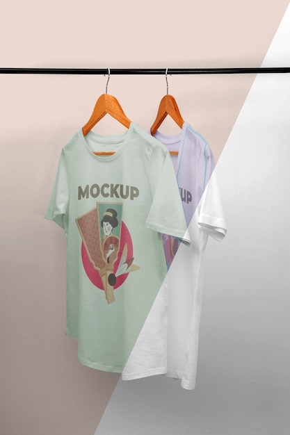 Vooraanzicht Japanse t-shirt mock-up samenstelling