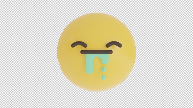 PSD vooraanzicht kwijlende emoji png