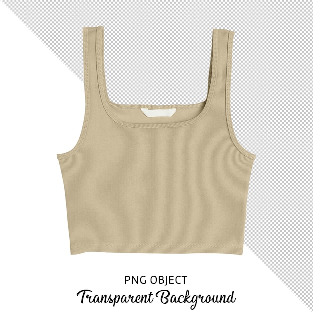 PSD voorbeeld van een beige crop top van een vrouw op een doorzichtige achtergrond