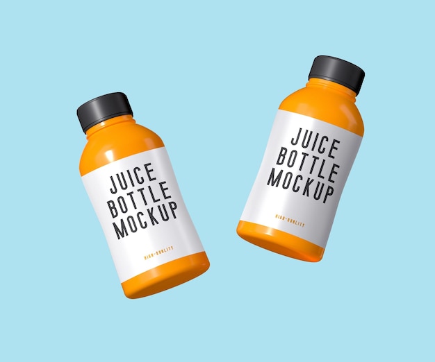 Voorbeeld van een mock-up van een verse sapfles.