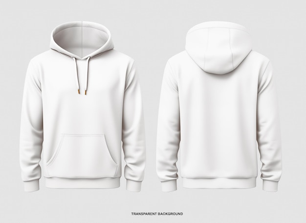 Voorbeeld van hoodie voor- en achterzijde