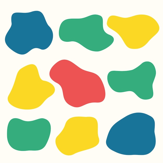 Vorm kleurrijke abstracte vormen vloeibare handgetekende organische vormen doodle illustratie naadloos