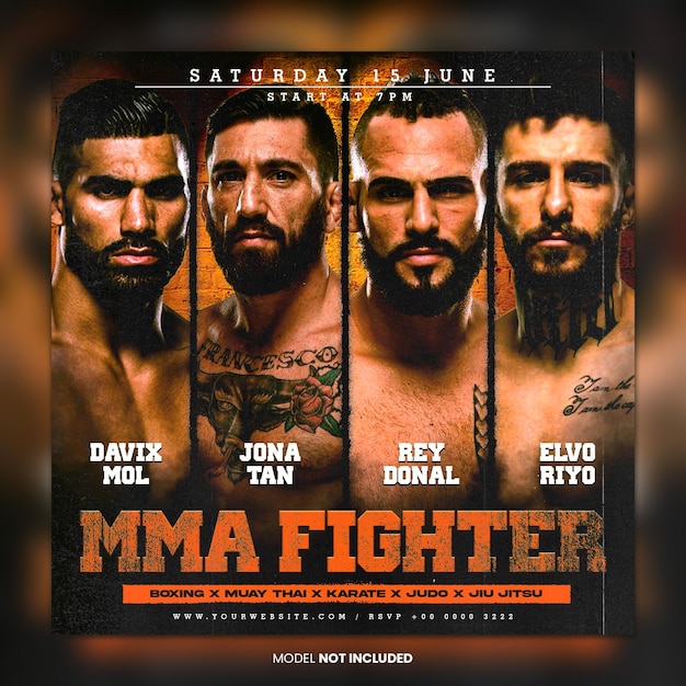 PSD vorm voor sport-mma-flyer