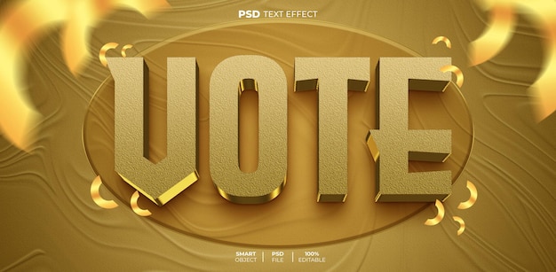 Vote 3d editable text effect