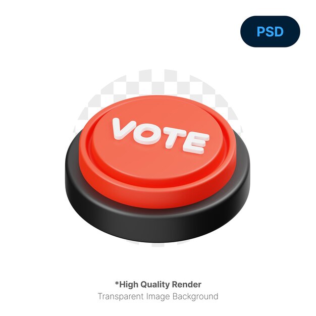 Vote button 3d icon premium psd