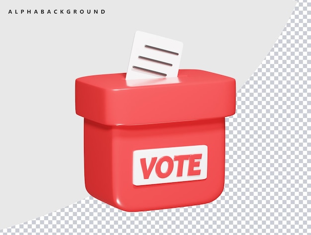 PSD vote icon 3d render illustration