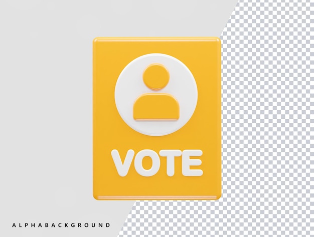 PSD vote icon illustration 3d rendering