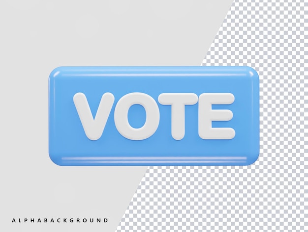 PSD rendering 3d dell'icona del voto