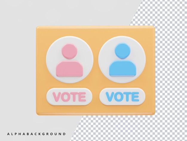 PSD vote icon illustration 3d rendering