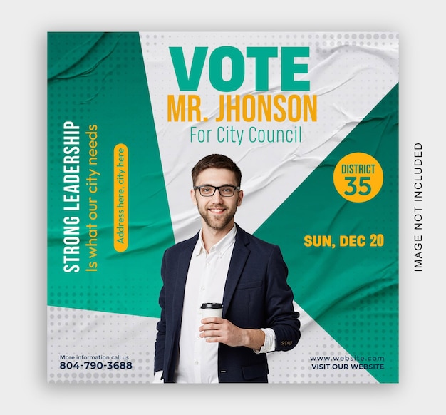 Vote social media design template instragram or facebook template
