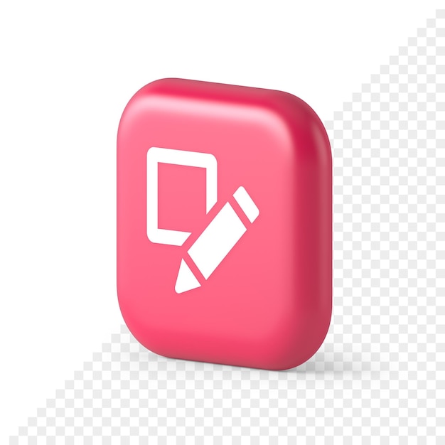 voting cell with pencil button bulletin check choosing form 3d realistic isometric icon
