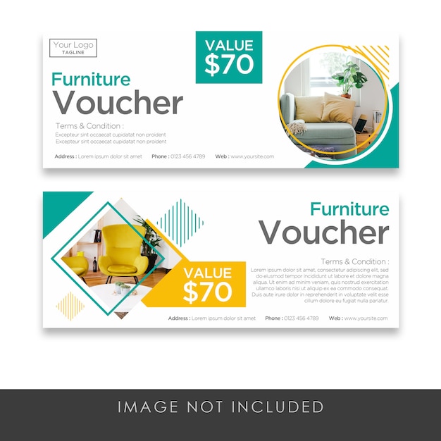 PSD voucher furniture collection nowoczesny design szablon