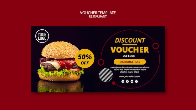 Voucher template with 50% off