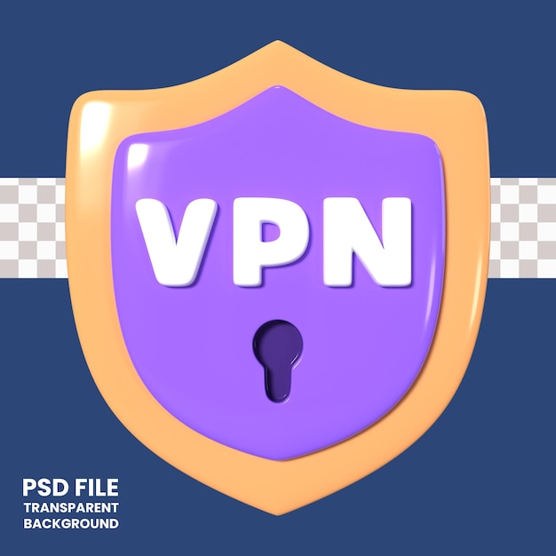 PSD vpn 3d illustration icon