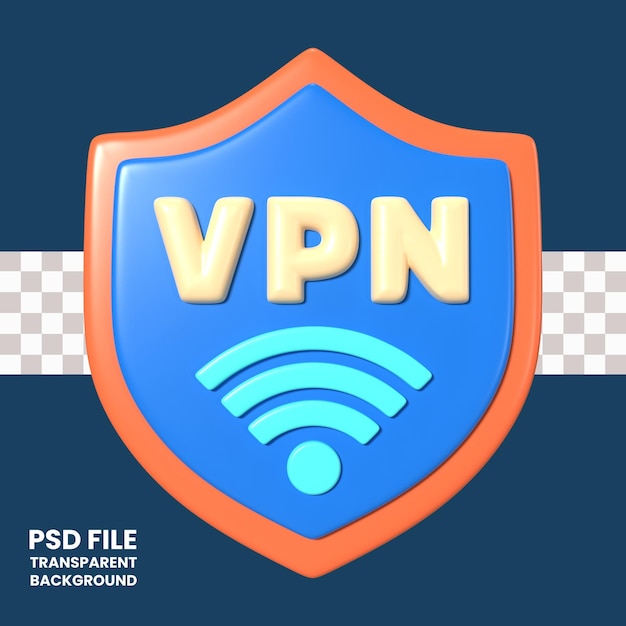 Икона 3d-иллюстрации vpn