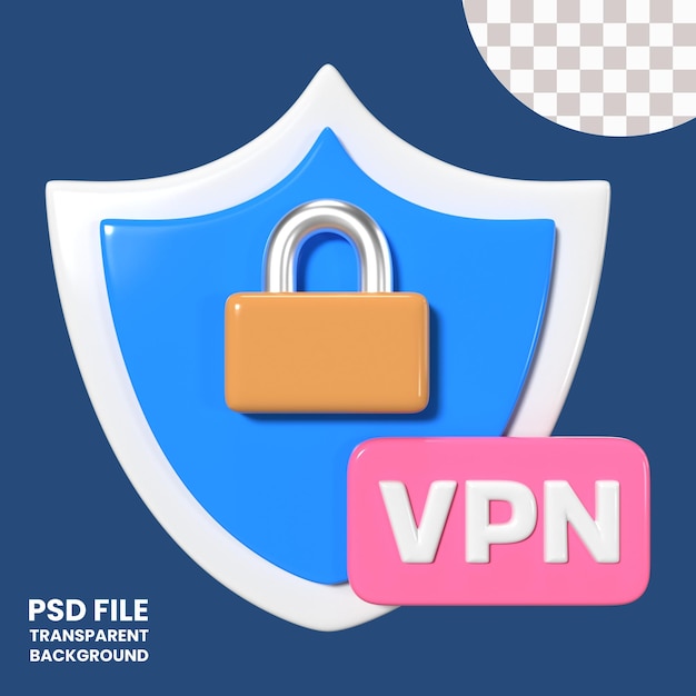 PSD iconica di illustrazione 3d vpn