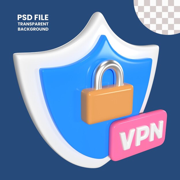 PSD vpn 3d illustration icon
