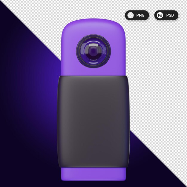 PSD vr camera virtual reality-pictogrammen instellen ux ui webontwerpelementen 3d-rendering