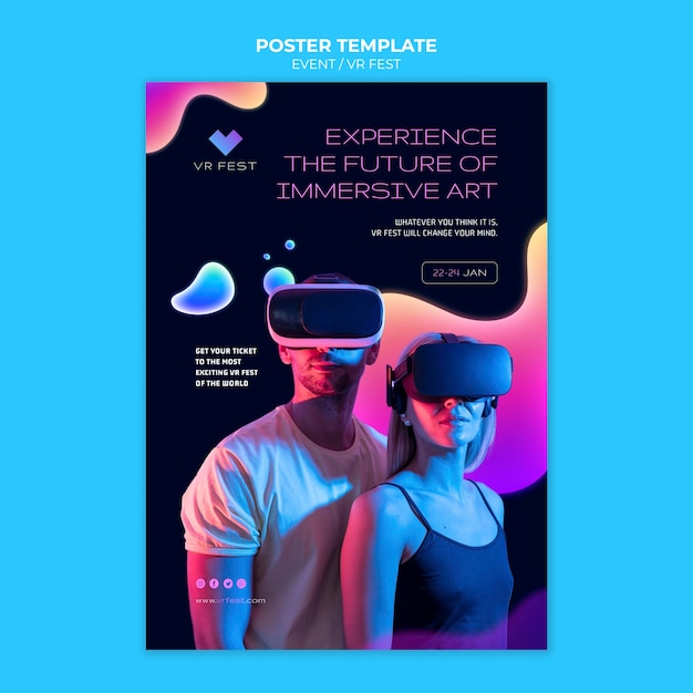 PSD vr event poster design template