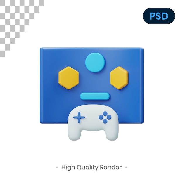 PSD vr game 3d render illustration premium psd