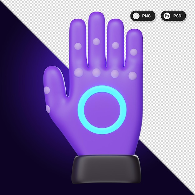 Vr gloves virtual reality icons set ux ui web design elements 3d rendering