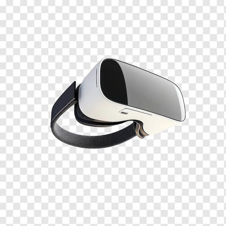 PSD vr гарнитура подвешенная в воздухе 3d концепция hdr на белом фоне изолировать